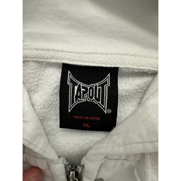 Tapout Mens White Full Zip Hoodie Graphic Print American Arrogant XL - Picture 7 of 10